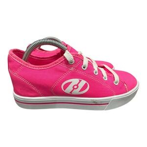 HEELYS Women's Size 6‎ Bright Pink Canvas Skate Shoes HES10437 Excellent Kids 5